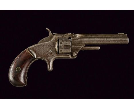 dating: 1868 - 1881 provenance: USA, Cylindrical,  22 rimfire short cal. barrel, with high rib provided with front-sight and 