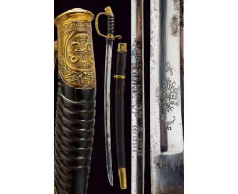 dating: about 1910 provenance: Russian Empire, Slightly curved, single-edged and short-false-edged blade with triple groove, 