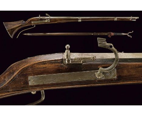 dating: 17th/19th Century provenance: Italy, Heavy, smooth, two-stage, 19 mm cal. barrel, octagonal at the first part with re