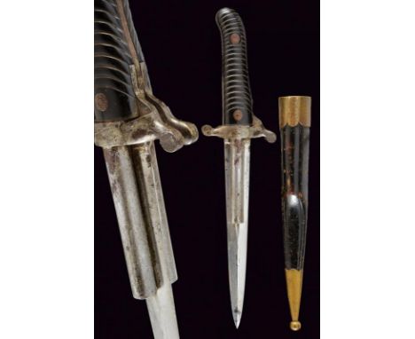 dating: Mid 19th Century provenance: Liege, Solid double-edged blade, ribbed at the center, a smooth, damask, 10 mm cal. barr