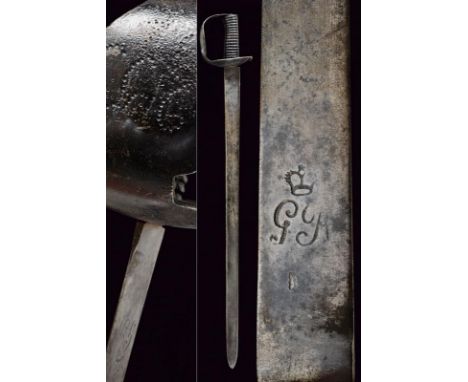 dating: first quarter of the 19th Century provenance: England, Wide, strong, flat, single-and-short-edged blade, with tang. M