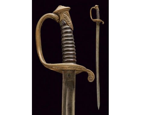 dating: Third quarter of the 19th Century provenance: Naples, Slightly curved, single-and-false-edged blade with wide fuller 