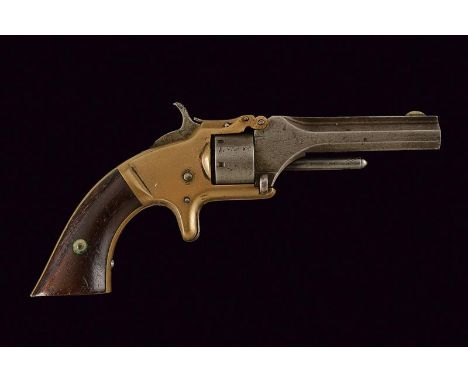 dating: 1860-66 provenance: USA, Octagonal, rifled, 22 gauge rimfire barrel, provided with white metal foresight, marking at 