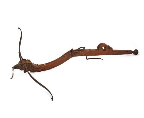 dating: 17th/18th Century provenance: Italy, Wooden tiller of squared section; curved at the first part, disk-shaped at the e
