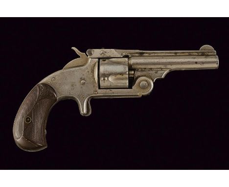 dating: 1875-1890 provenance: USA, Rifled, round, S&amp;W, swiveling, 32 gauge barrel, rib with address and patents; fluted, 