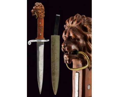 dating: 1920 - 1930 provenance: Austria, Straight, single-and-false-edged blade, tang marked 'MA'. Quillon made of aluminium.
