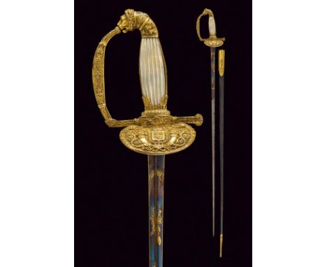 dating: first quarter of the 19th Century provenance: France, Straight blade of triangular section, first part engraved and g