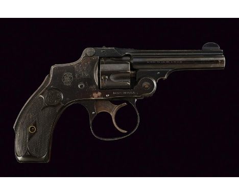 dating: 1889 provenance: USA, Round, rifled barrel, rib with address and patents up to 1889, marked '32 S&amp;W CTG' and 'Smi