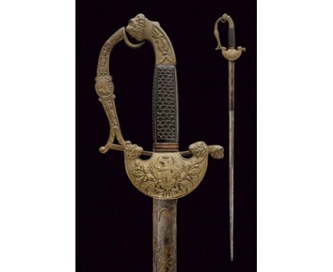 dating: First half of the 19th Century provenance: Piedmont, Straight, single-and-false-edged blade, engraved and gilt with t