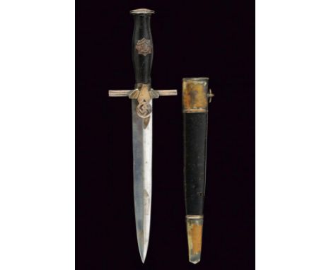 dating: About 1940 provenance: Germany, Straight, double-edged blade, ribbed in the center, base with mark 'Weyersberg'. Silv