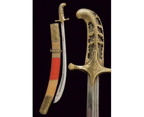 dating: 18th/19th Century provenance: Eastern Europe, Curved, single-and-false-edged blade, widening at the weak, and featuri