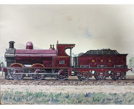 Railwayana. a group of watercolours and blueprints of rolling stock, most with L.M &amp; S.R. (N.C.C) drawing office stamps c