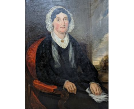 Victorian School, oil on canvas, Portrait of an elderly lady, 91 x 70cm, unframed