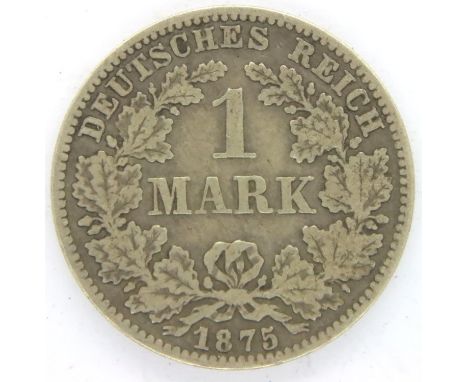 1875 German silver one mark, Frankfurt Mint. P&amp;P Group 1 (£14+VAT for the first lot and £1+VAT for subsequent lots) 