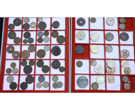Mixed 20th century world coins in two collectors trays. P&amp;P Group 3 (£25+VAT for the first lot and £5+VAT for subsequent 