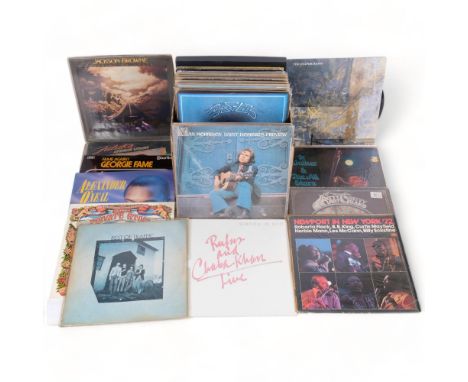 A quantity of vinyl LPs, various artists and genre, including such artists as Elvis, Jackson Browne, The Eagles, Van Morrison