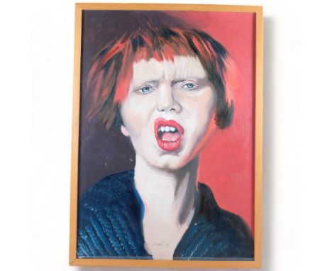Clive Fredriksson, oil on board, portrait of a young girl, signed, framed, 72cm x 53cm 