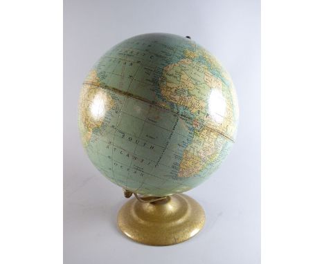 A Mid 20th Century American 9 Inch Terrestrial Globe by George F Cram. Indianapolis. 28cm High