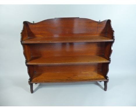 An Early 19th Century George IV Mahogany Waterfall Bookcase with Three Shelves and Shaped Sides with Brass Carrying Handles, 