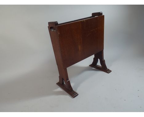 An Art Deco Oak Magazine Rack 