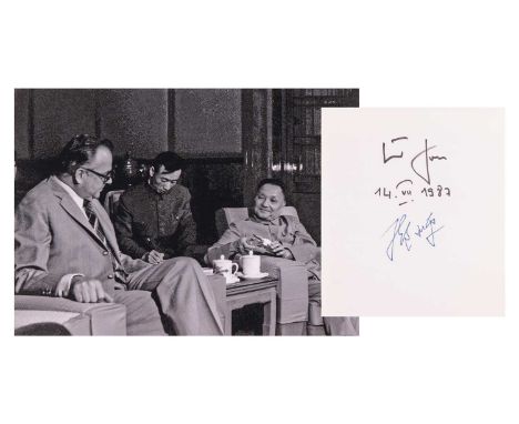 Deng Xiaoping (1904-1997) Chinese revolutionary and statesman, leader of the People´s Republic of China 1978-1989, and Helmut