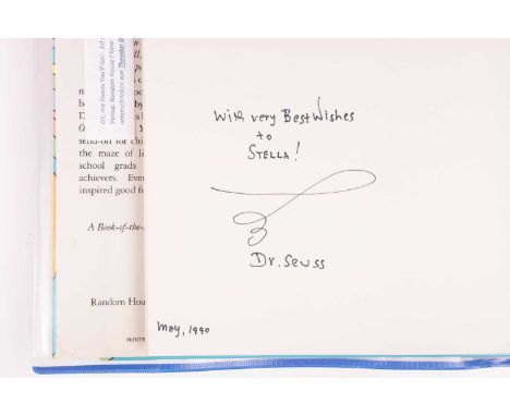 Geisel (Theodor Seuss, 'Dr. Seuss', 1904-1991), 'Oh, The Places You'll Go!', first edition, first printing, hardback, signed 
