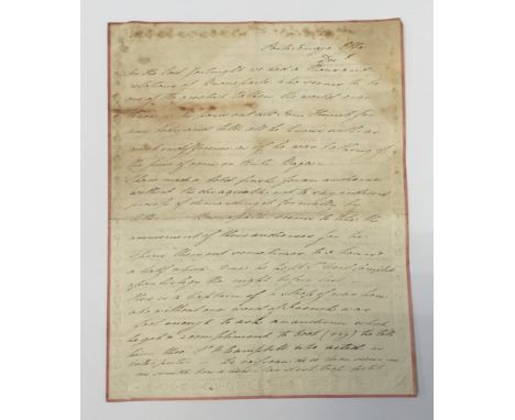 A circa 1814 handwritten account of Napoleon’s testimony while detained at Elba, addressed from Portoferraio, Elba and dated 