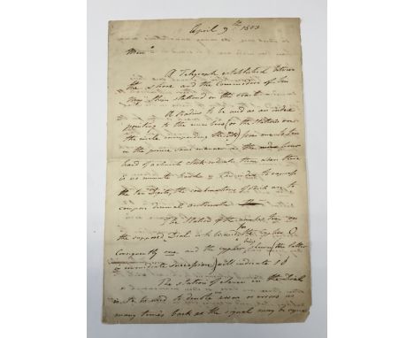 A collection of early 19th century letters relating to Admiral Sir William Sidney Smith (1764 - 1840), the ‘Hero of Acre’.Smi