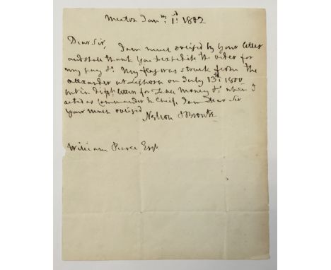 A scarce early 19th century letter, handwritten by Horatio Nelson using his left hand to William Pearce Esq, Chief Clerk of t