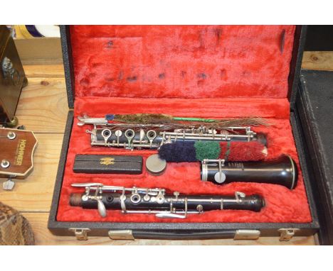 A cased clarinet.