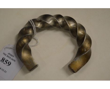 An unusual stainless steel torque bangle (made by Mick Griffiths).