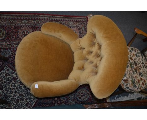 A Victorian button upholstered bedroom chair.
