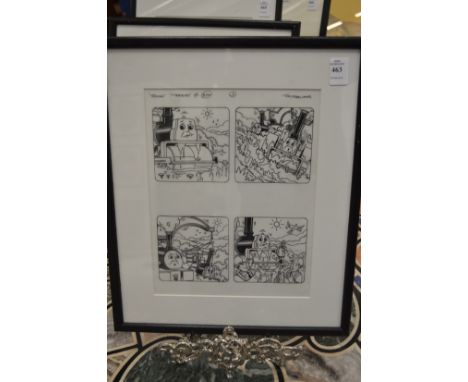 Tim Marwood, an original Thomas The Tank Engine illustration "Stranded", a set of four framed as one.