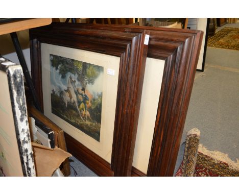 A pair of rosewood framed colour prints.
