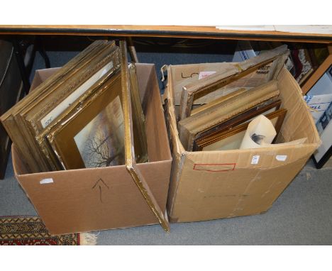 A quantity of paintings, prints and frames.