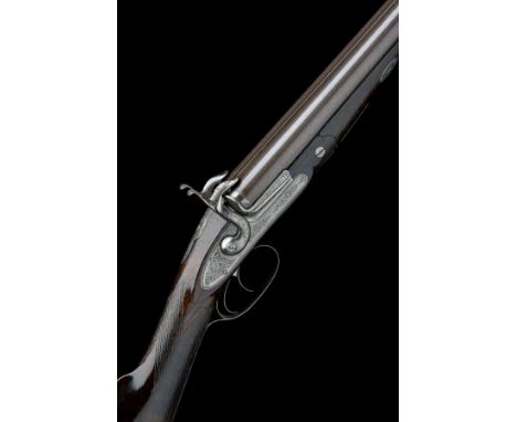 J. HARLOW, BIRMINGHAMA SCARCE 12-BORE PINFIRE DOUBLE-BARRELLED SPORTING-GUN, MODEL 'PATENT WEDGE-BOLT', serial no. 711,circa 