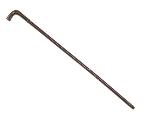 AN EARLY VICTORIAN SWORDSTICK WITH BLUE & GILT BLADE, UNSIGNED,circa 1850, with diamond cross-section 17 1/2in. blued blade, 