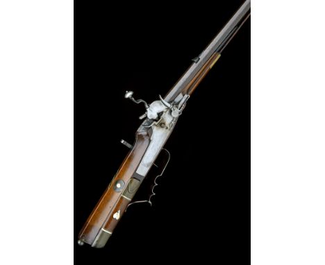 A 20-BORE WHEELOCK SPORTING-RIFLE, UNSIGNED, no visible serial number,continental circa 1690, with 31 1/2in. swamped octagona