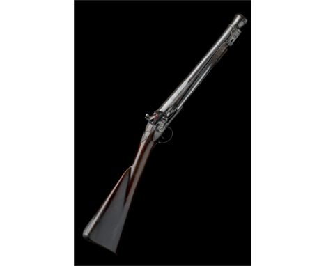 W. PARIS, DERBYA RARE 16-BORE FLINTLOCK IRON-BARRELLED BLUNDERBUSS WITH SIDE-MOUNTED BAYONET, no visible serial number,circa 