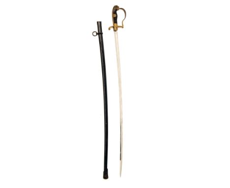 CARL EICKHORN, SOLINGENA GERMAN PRE WORLD WAR ONE ARTILLERY OFFICER'S SWORD,circa 1890, with plain narrow 35in. plated blade,