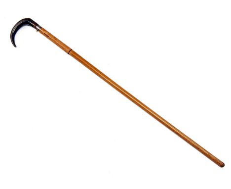 A 7mm (CANE) SINGLE-SHOT WALKING-STICK GUN, UNSIGNED, no visible serial number,probably French circa 1875, with natural cane-