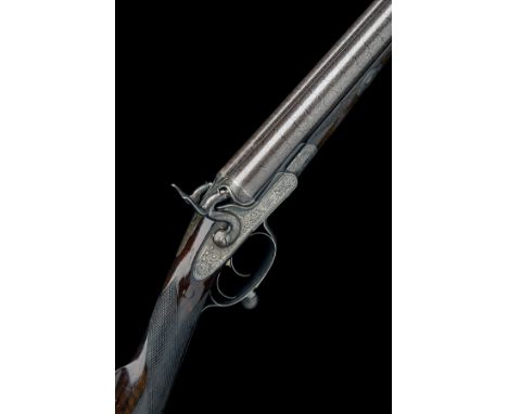 CHARLES LANCASTER A 12-BORE ROTARY-UNDERLEVER HAMMERGUN, serial no. 2168, likely converted from a muzzle-loader, 29 1/2in. ni