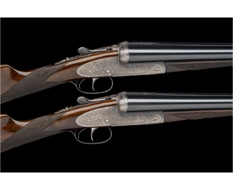 AYA A PAIR OF 16-BORE 'NO.2' ROUNDED-BAR SIDELOCK EJECTORS, serial no. 230/1, 28in. nitro chopperlump barrels (some losses to