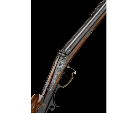 J. FUNK, SUHLA 26-BORE PERCUSSION DOUBLE SPORTING-RIFLE WITH WHITE-METAL MOUNTS FOR RENOVATION, serial no. 2256,circa 1855, w