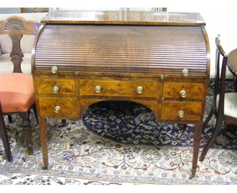 A George III Tambour Fronted Desk