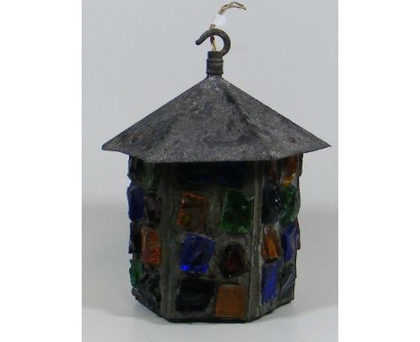 A Peter Marsh Style Coloured Glass Porch Light