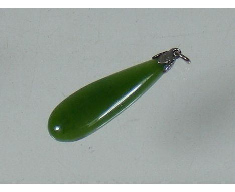A Silver Mounted Jade Pendant