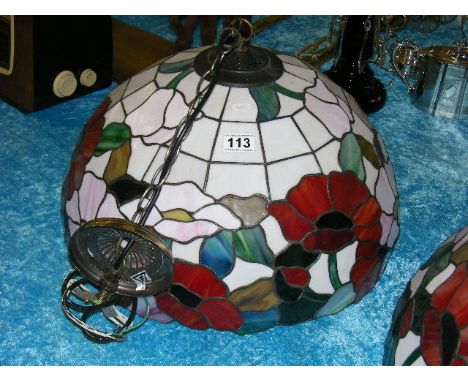 A Large Tiffany Style Ceiling Light