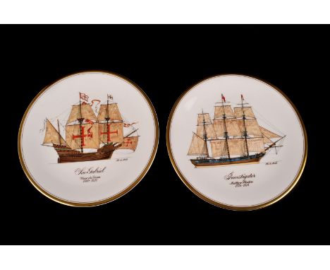 A set of ten Royal Worcester collectors plates, The Ships of Discovery', including Sao Gabriel, Astrolabe, Duyfken and more (