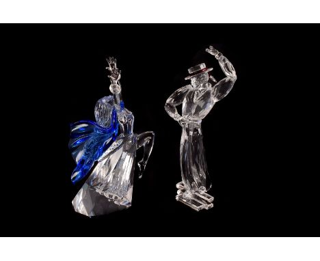 A pair of Swaroski Crystal figures,  Magic of Dance, titled Isadora with plaque, and Antonio with plaque (4)